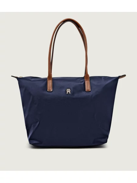 Tommy Hilfiger Geantă shopper POPETTE cu adaos de piele marină