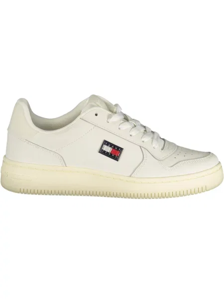Teniși Tommy Hilfiger cu toc jos alb
