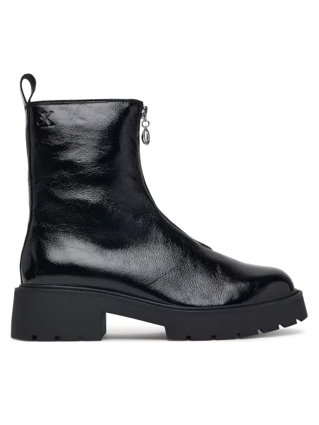 Calvin Klein Aulinukai Chunky Zip Boot Shiny Lth juoda