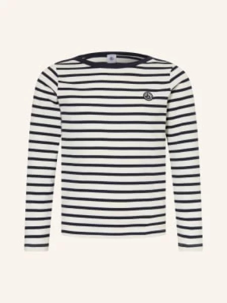 Petit Bateau Tričko S Dlouhým Rukávem / tmavě modrá bílá
