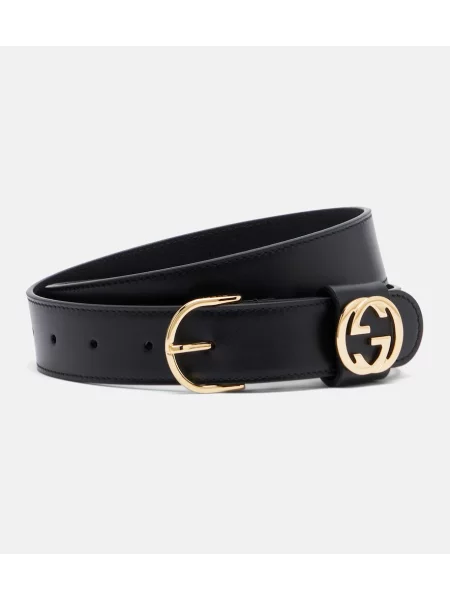 Cu centură curea Gucci din piele negru