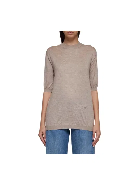 Dzianinowy sweter Bottega Veneta beżowy