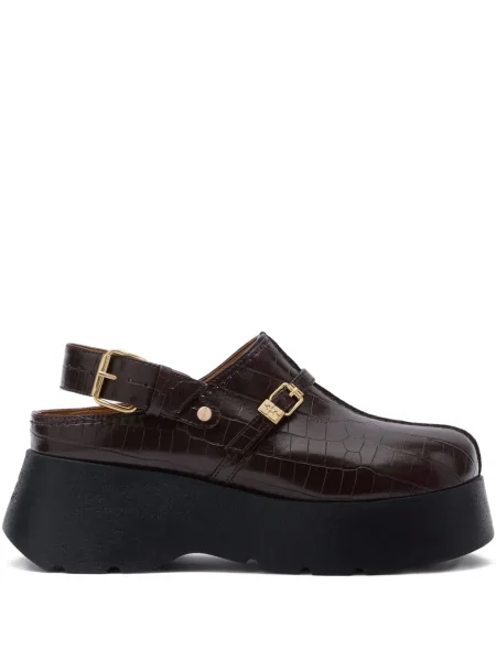 Pantofi cu toc Ganni cu cataramă maro