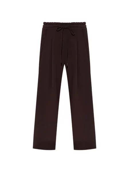 Pantaloni Adidas alergare cu cordon maro