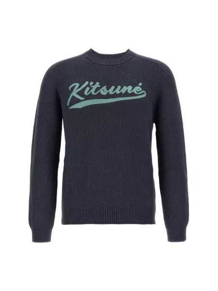 Sweter Maison Kitsune z logo szary