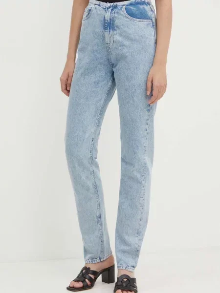 Džíny Calvin Klein Jeans high waist modré