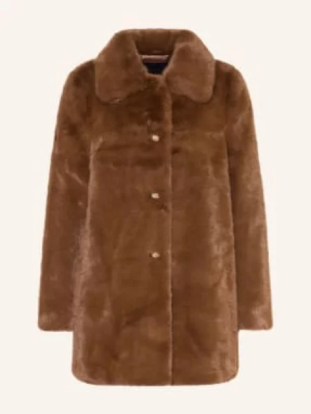 Maje Płaszcz Ze Sztucznego Futra braun brązowe