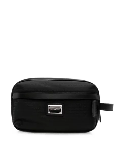 Geantă Emporio Armani cu autograf negru