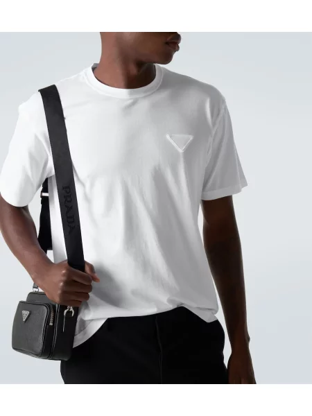 Tricou Prada din jerseu alb