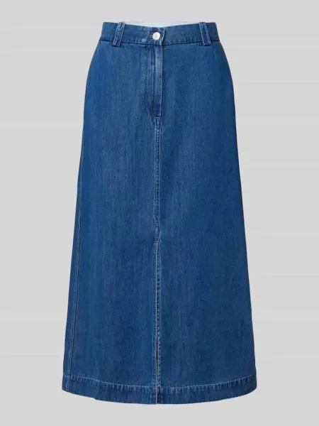 Spódnica jeansowa z zapięciem na guzik i błyskawiczny model SATOVES' Samsoe Samsoe niebieska