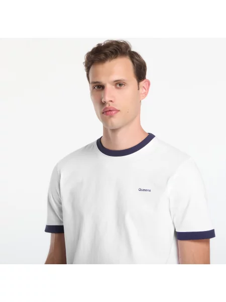 Тениска Queens Contrast Ribbing Tee White XXXL бяло