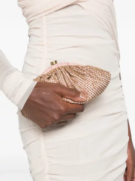 Geantă plic Slo_hand_made cu mărgele roz