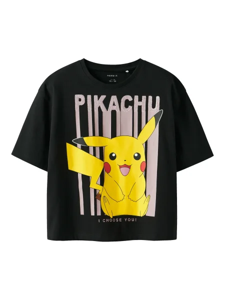 NAME IT Marškinėliai NKFNisa Pokemon geltona / pastelinė violetinė / granatų juoda