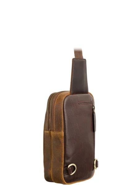 Кожаная сумка через плечо Visconti коричневая
