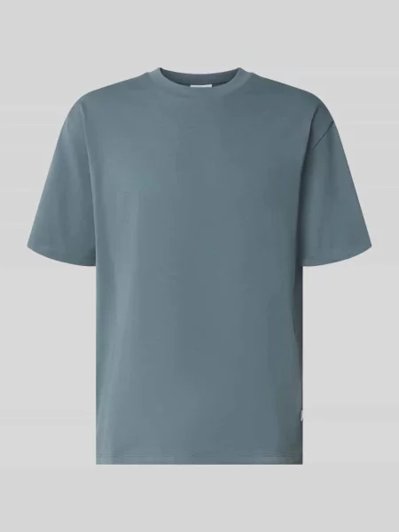 Oversized t-shirt z czystej bawełny Lindbergh błękitna