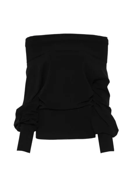 Pulover D.exterior cu volane negru