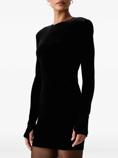 Rochie mini Armani Exchange de catifea negru