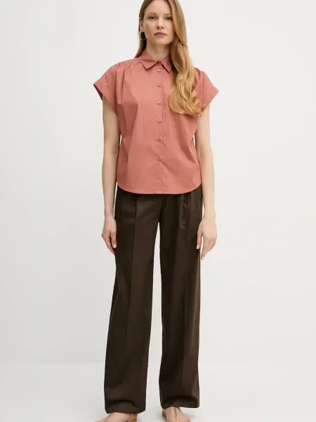 Брюки Max&co с высокой посадкой коричневые