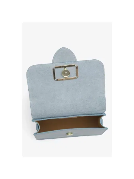 Сумка на плече шкіряна Estro блакитна