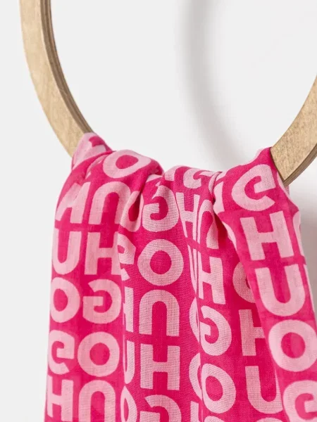 Шарф HUGO візерунок рожевий