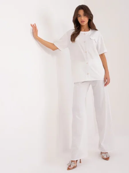 Casual bluza Fashionhunters bela