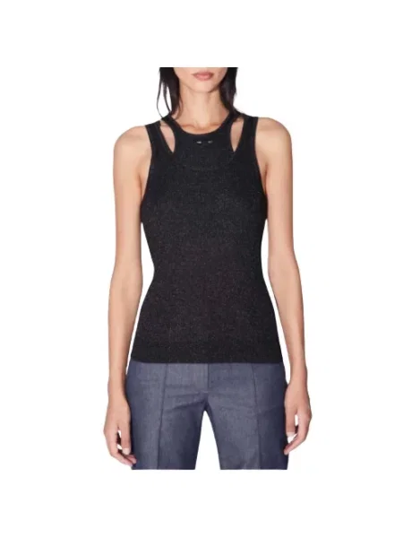 Top Barbara Bui z siateczką elegancki z siateczki czarny