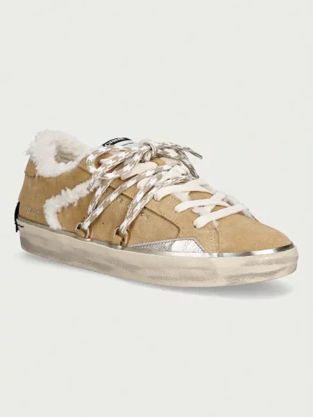 Crime London DISTRESSED sneakers pentru femei din piele întoarsă bej