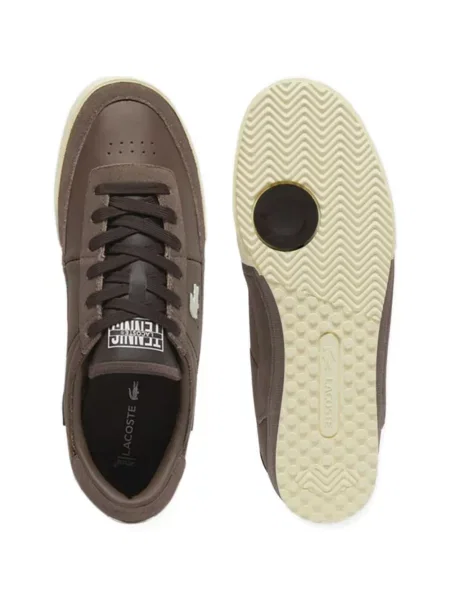 Sneakerși Lacoste cu autograf maro