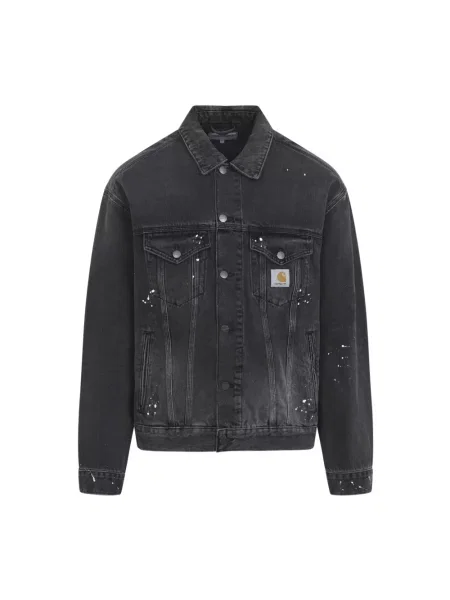 Kurtka Carhartt WIP Helston Jacket UNISEX Black Destroy Wash Splatter L czarna