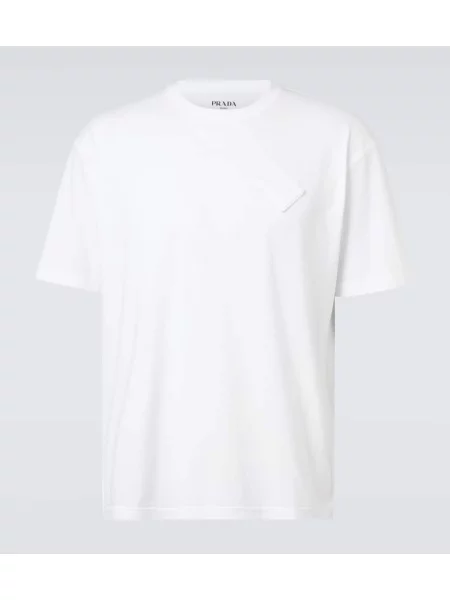 Tricou Prada din jerseu alb