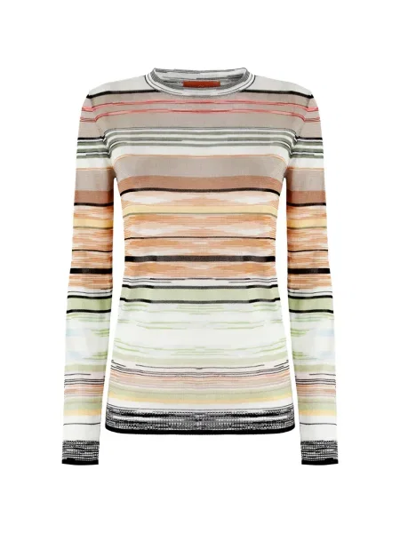 Pulover Missoni cu dungi cu decolteu rotund