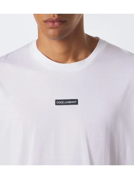 Tricou Dolce&gabbana din jerseu cu autograf alb