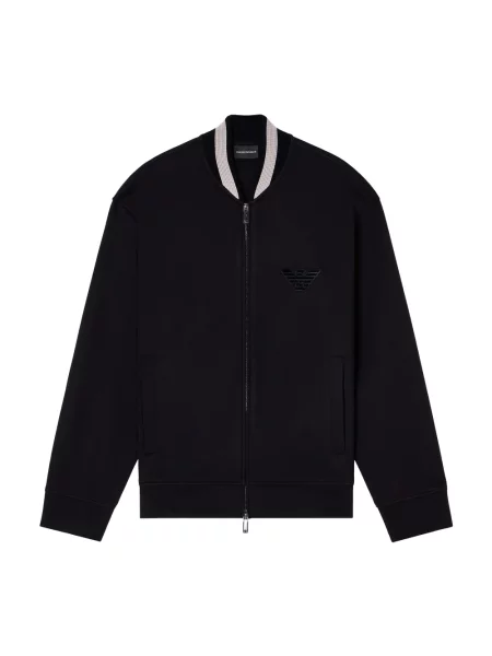 Aksamitny kurtka bomber Emporio Armani czarny