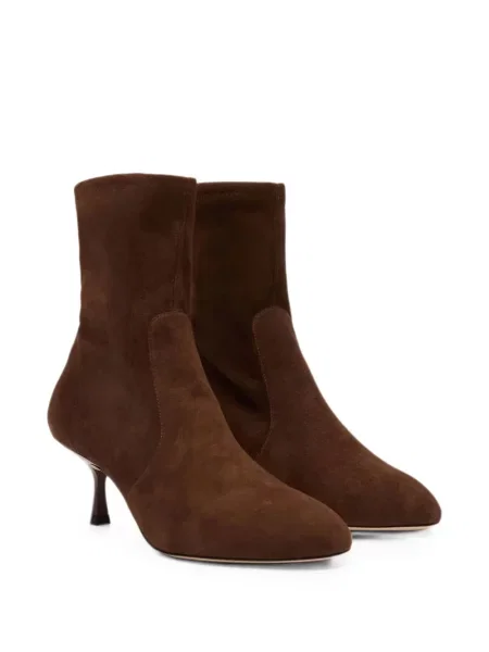 Cizme scurte Stuart Weitzman din piele de căprioară maro