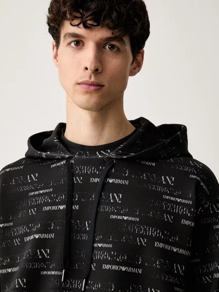 Emporio Armani кофта з капюшоном з бавовною