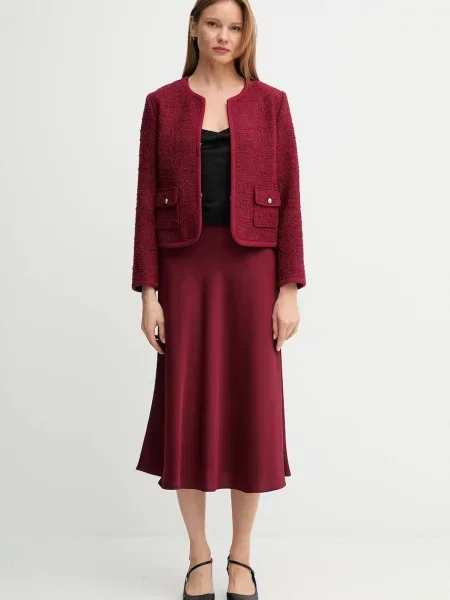 Спідниця Joop! midi розкльошена бордовий