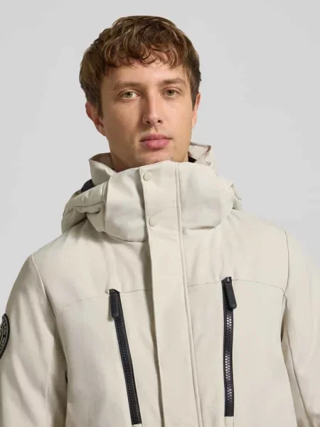 Parka z kapturem i z patką Superdry biała