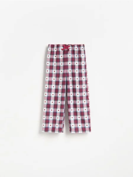 Reserved Voľné kárované nohavice viacfarebná