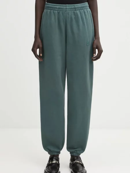 Anine Bing pantaloni de trening din karter uni verde