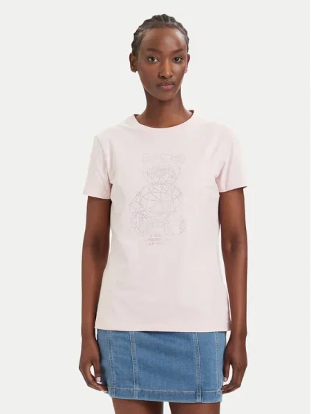 Guess T-shirt z ROMY różowa