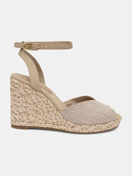 Tommy Hilfiger Sandali CHAMBRAY HIGH WEDGE ESPADRILLE bež