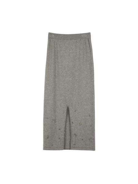 Spódnica midi Twinset wełniana szara