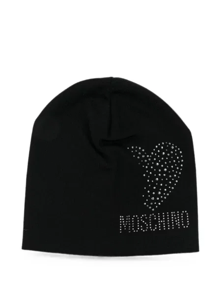 Căciulă Moschino cu motiv cu inimi negru
