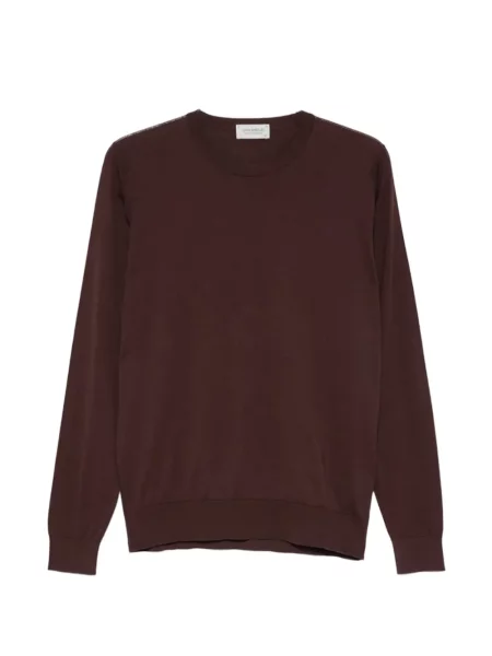 Tricou John Smedley cu decolteu rotund maro