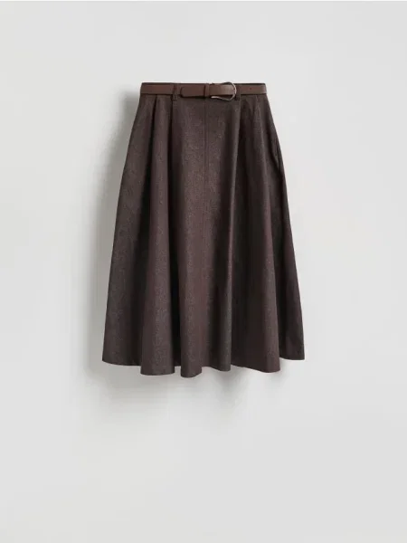 Reserved Fustă midi cu maro