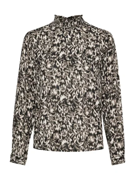 Kaffe Bluza Amber temno bež / črna bela