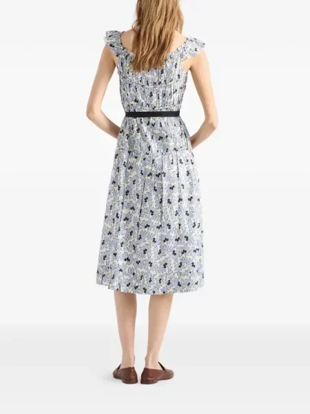 Rochie Prada cu model floral cu imagine de costum alb