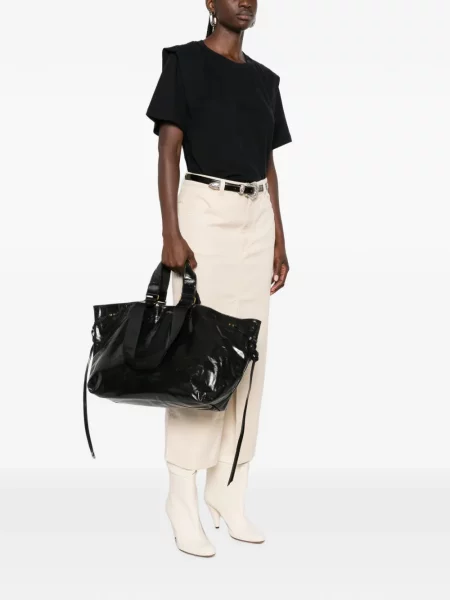 Geantă shopper Isabel Marant din piele negru
