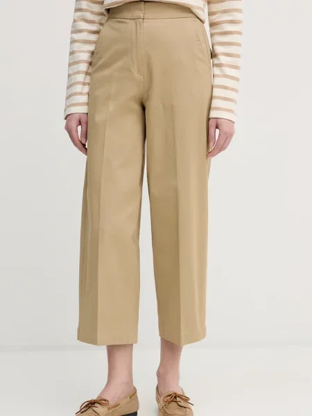 United Colors of Benetton hlače z bombažem bež