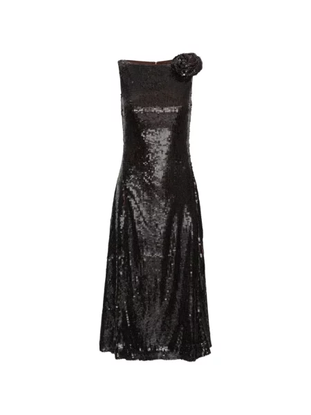 Rochie midi Rotate Birger Christensen cu paiete evazată maro